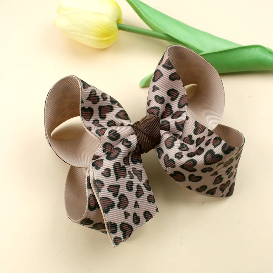 Explosions jojo Color Leopard Bow Hairpin Double Leopard Print Hair Accessories