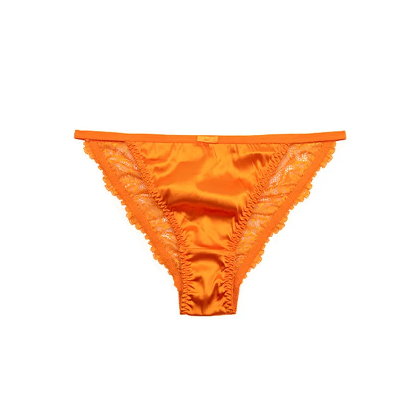 Low-Waist Lace Women's Underwear High Elastic Sensual Plus Size Triangle Pants Breathable Seamless Antibacterial Nylon Briefs