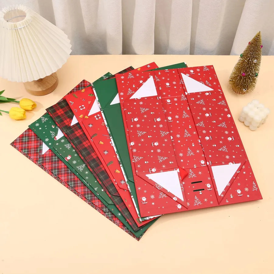 Christmas Gift Box Butterfly Knot Magnetic One-Piece Packaging Box Elegant Simple Style White Card Paper Christmas Gifts