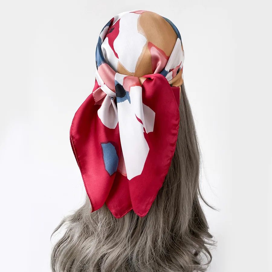 Unisex Casual Vacation Simple Style Solid Color Satin Kerchief