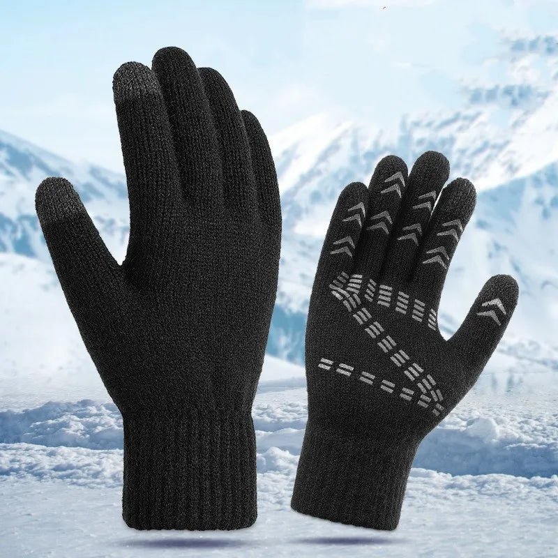 men's basic simple style solid color gloves 1 set