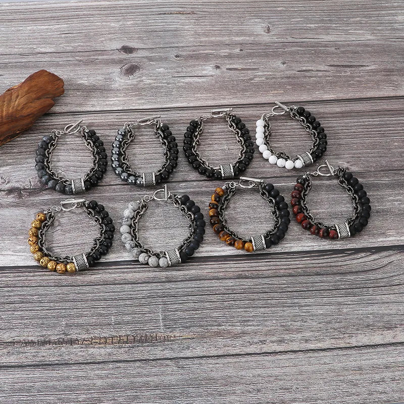 Casual Simple Style Streetwear Round 304 Stainless Steel Bracelets In Bulk