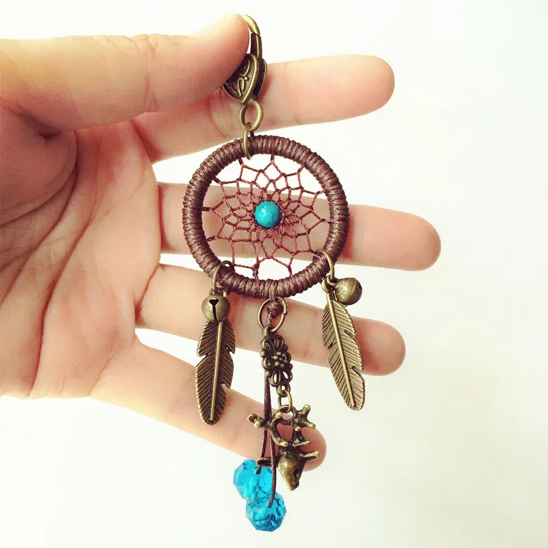 ethnic style dreamcatcher alloy unisex bag pendant keychain