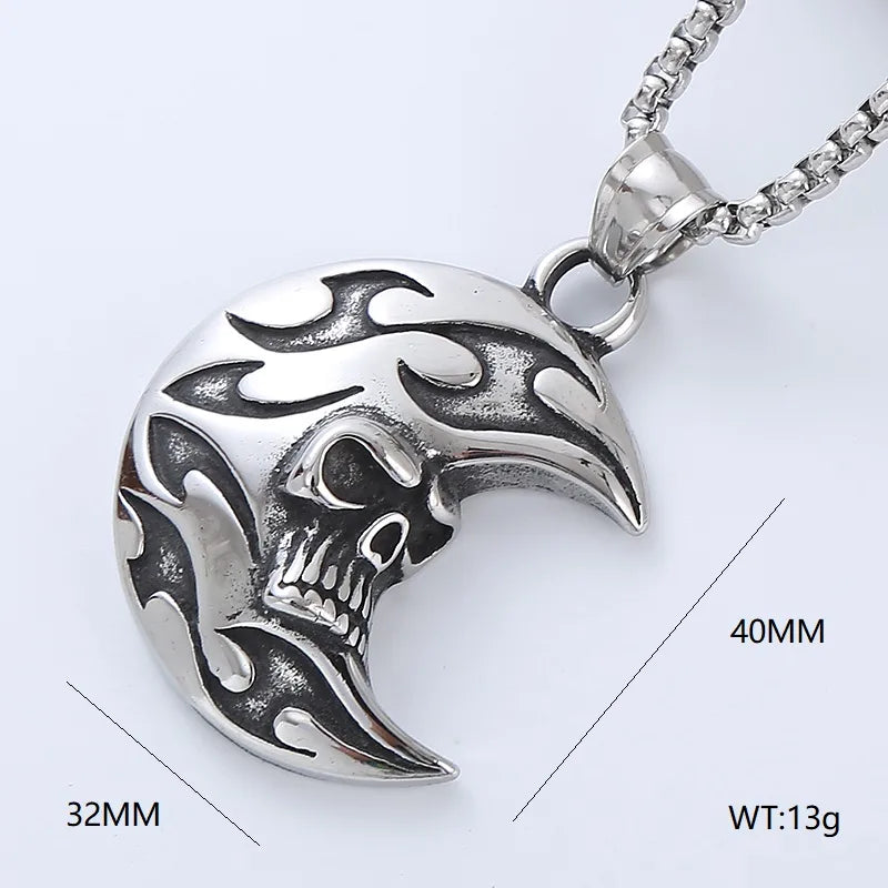 punk cross stainless steel men's pendant necklace