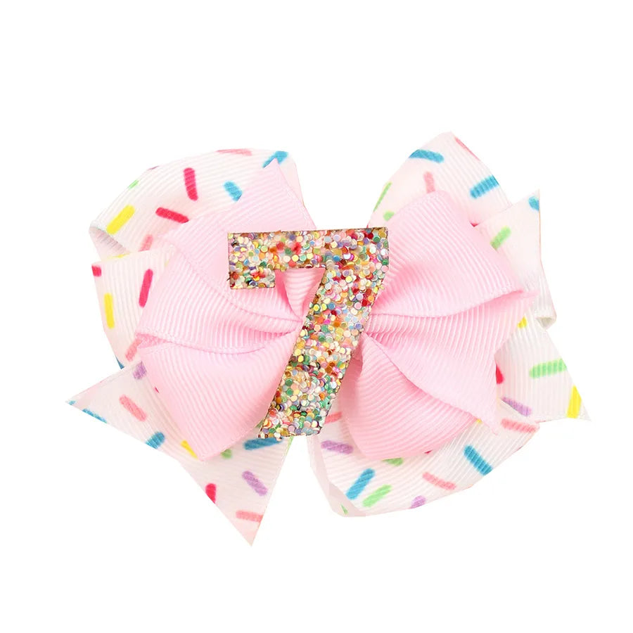 Explosions Birthday Hairband Digital Glitter Hairpin Baby Ice Cream Hair Accessories Pink Headwear