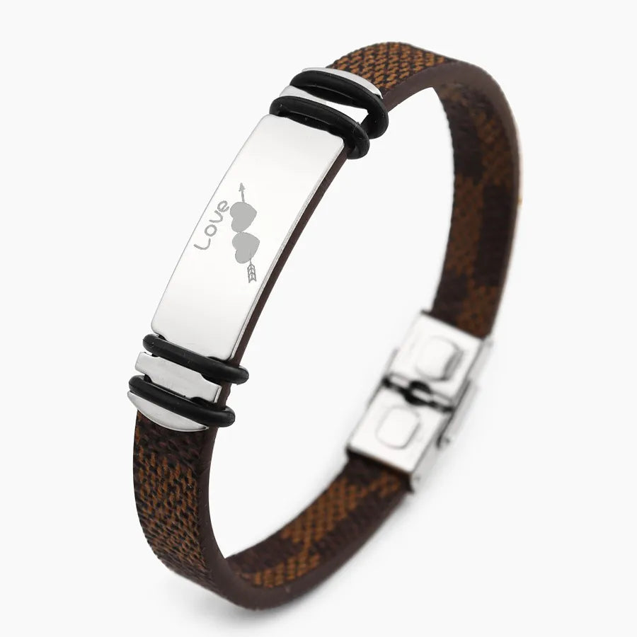 Retro Punk Animal rope Titanium Steel Plating Men's Bangle Men Cord & Leather Bracelets