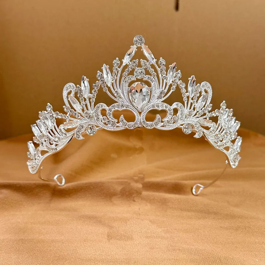 Bride Makeup Hair Accessories Retro Luxury Full Diamond Queen Crown Children's Performance All-match Color Diamond Pressure Hair Crown