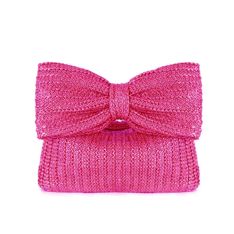 Straw Bow Knot Straw Dumpling Shape Clutches