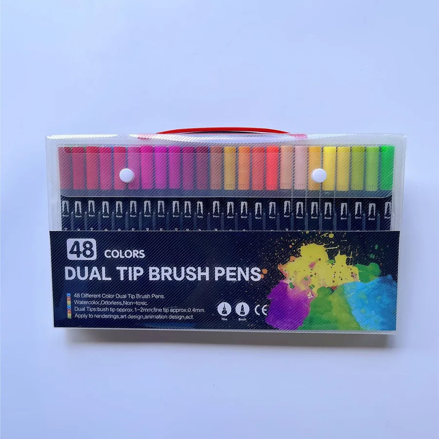 new arrival black rod double-headed marker watercolor pen set art supplies