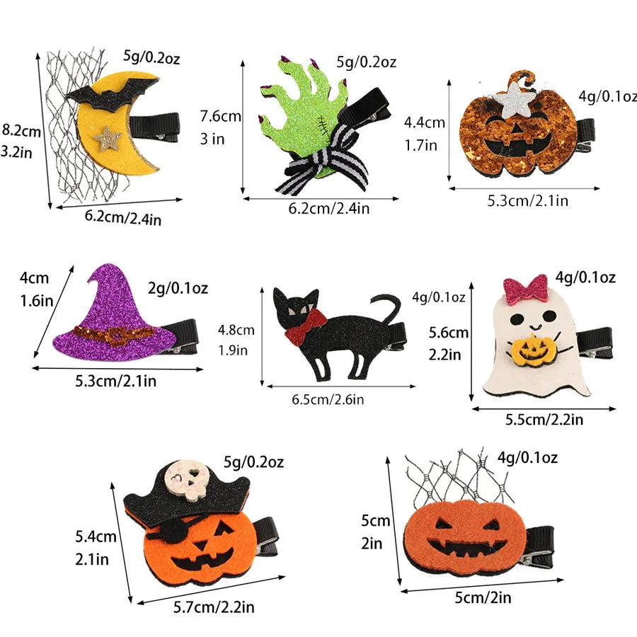 New Arrival Halloween Ornaments Creative Funny Pumpkin Ghost Bat Side Clip Top Clip Festival Atmosphere Hair Accessories