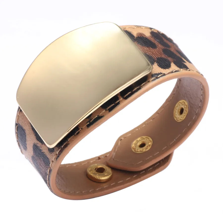 european and american cowhide wide leather ladies bracelet wholesale