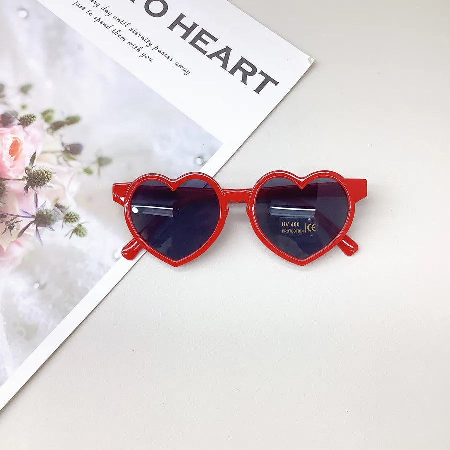 New Fashionable Unisex Children's Sunglasses UV400 Protection Heart-Shaped Design Versatile Candy Colors Baby Glasses