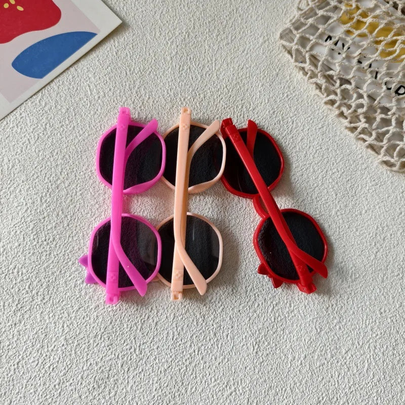 Sweet Simple Style Bow Knot UV400 Protection Resin Special-Shaped Mirror Full Frame Kids Sunglasses