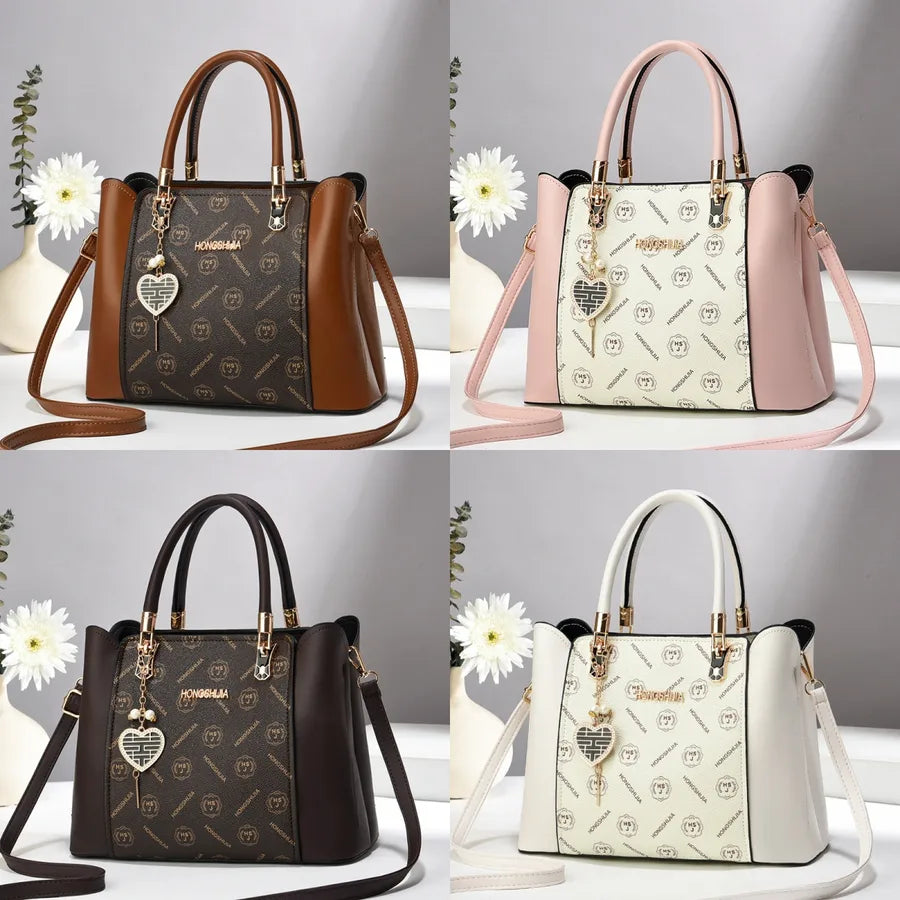 Women's Pu Leather Vocabulary Words/Name Streetwear Square Zipper Shoulder Bag Handbag