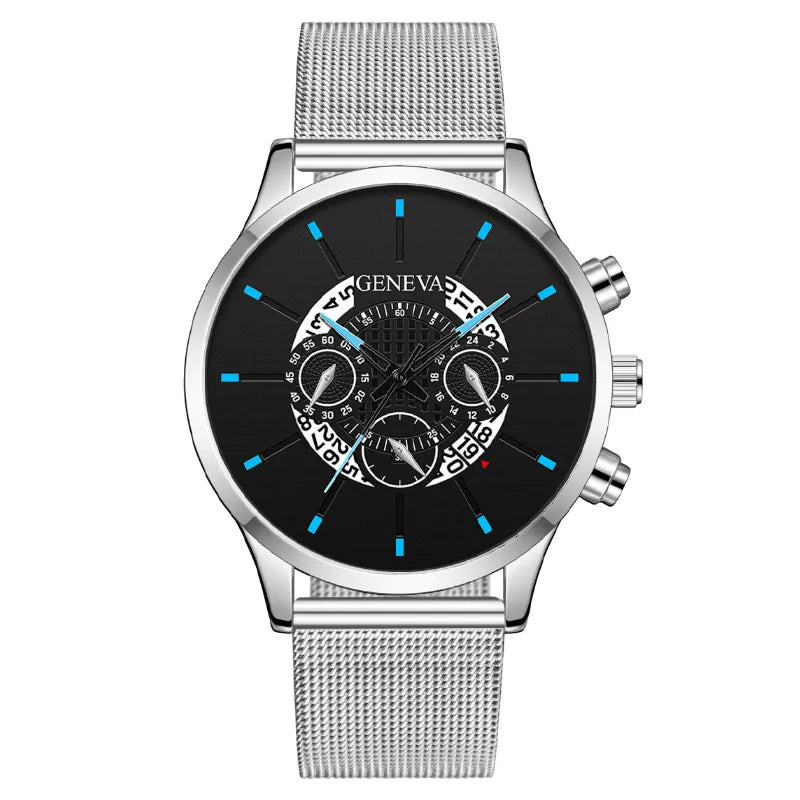 Simple Style Streetwear Color Block Buckle Quartz Watch Men's Watches