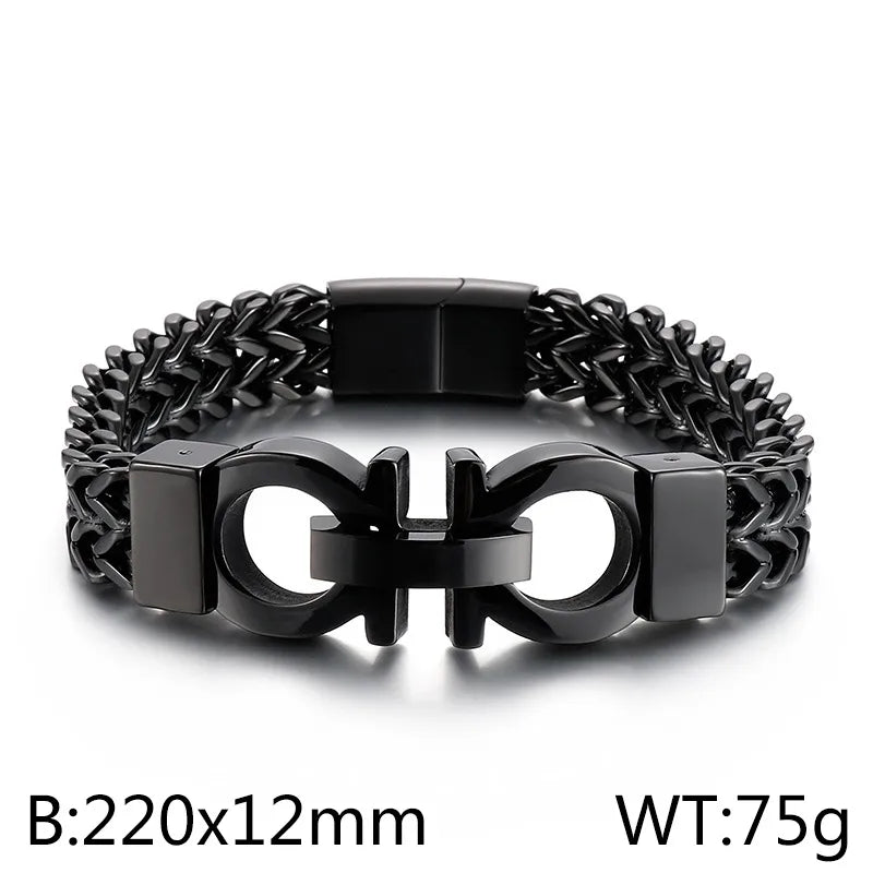 casual simple style geometric titanium steel plating men's bracelets