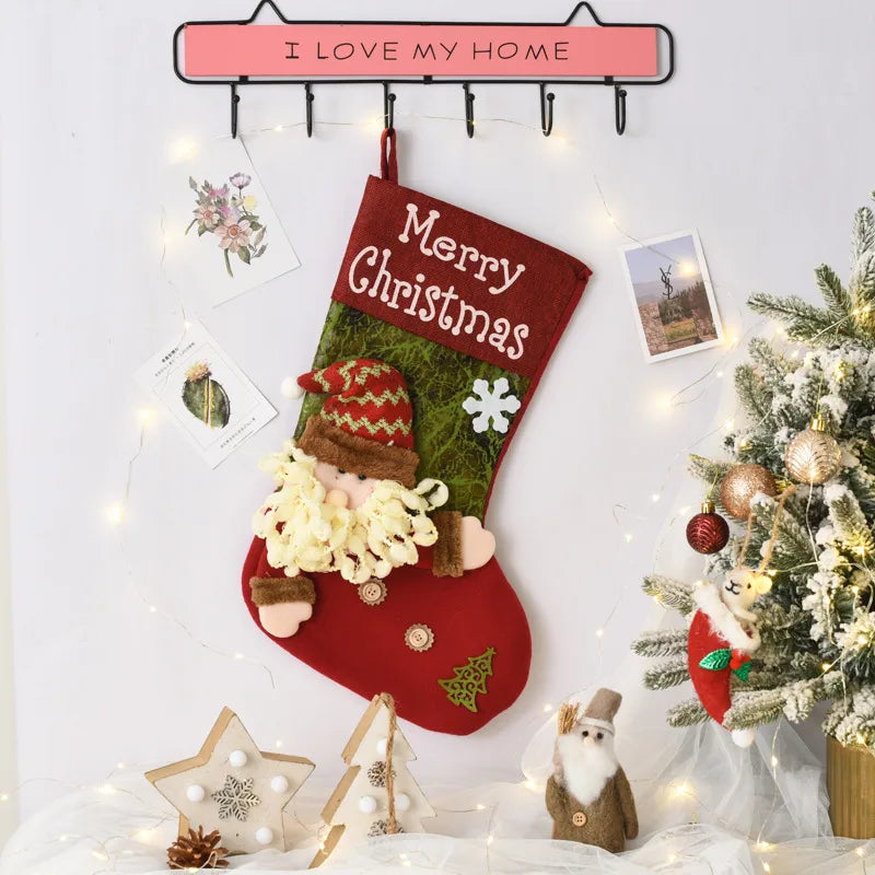 christmas cute santa claus elk cloth party christmas socks