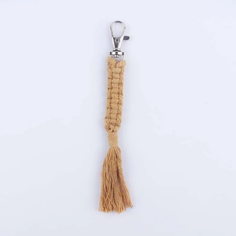 simple style korean style solid color cotton unisex bag pendant keychain