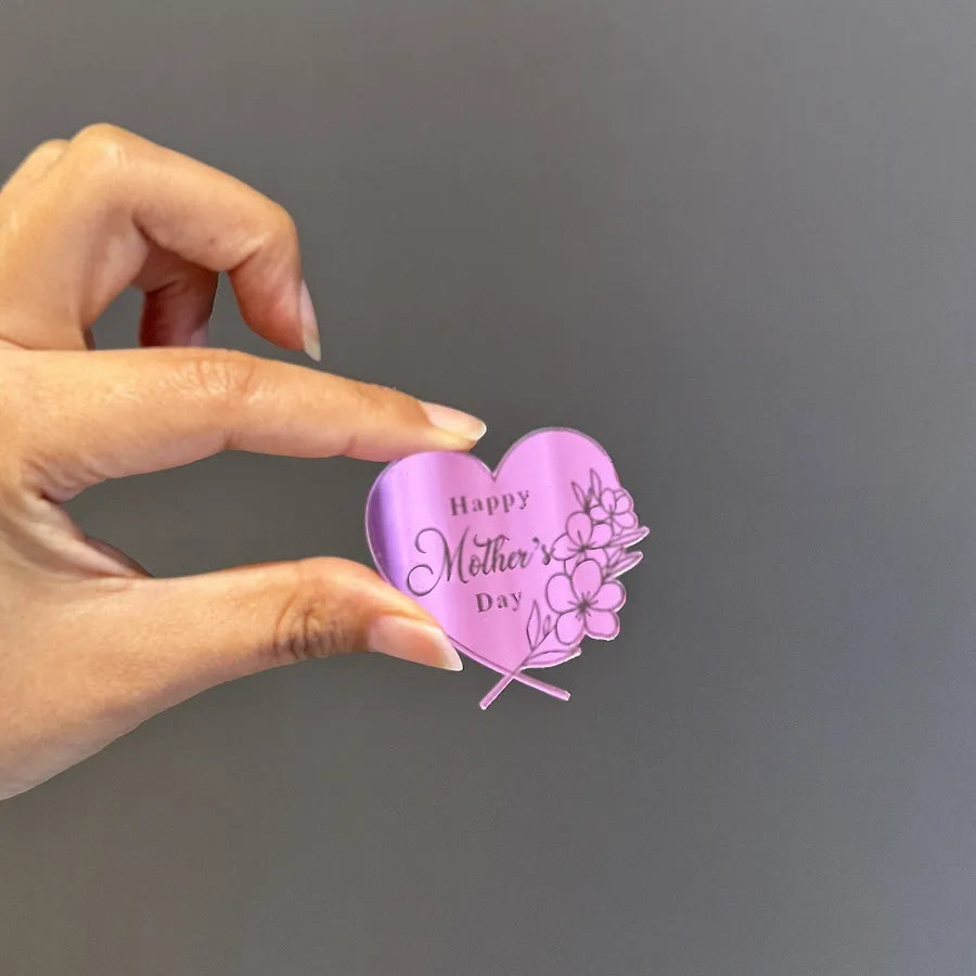 Mother'S Day Romantic Letter Heart Shape Flower Acrylic Party Cake Decorating Supplies Party Supplies Cake Decorating Supplies 1 Piece