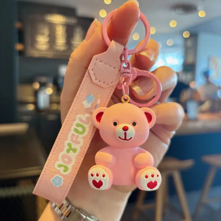 1 Piece Cute Bear Resin Unisex Bag Pendant Keychain