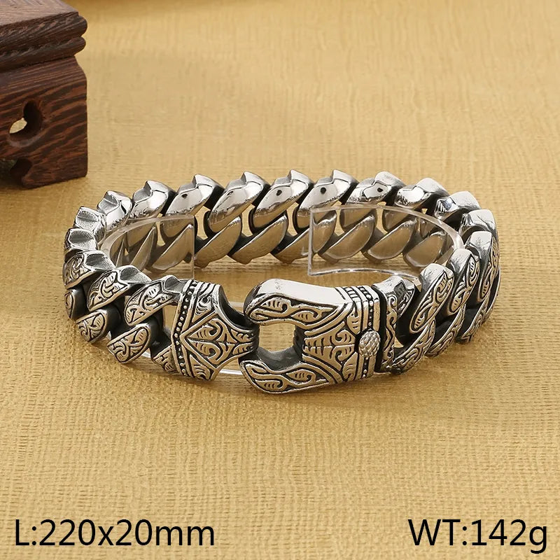Hip-Hop Classic Style Geometric 304 Stainless Steel 18K Gold Plated Men's Bracelets