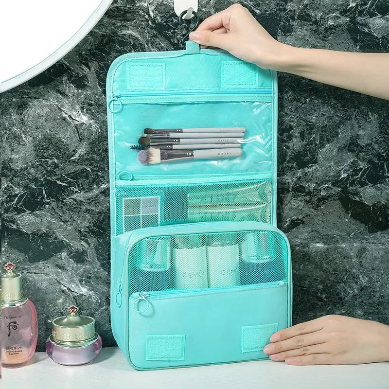 casual solid color oxford cloth toiletry bag