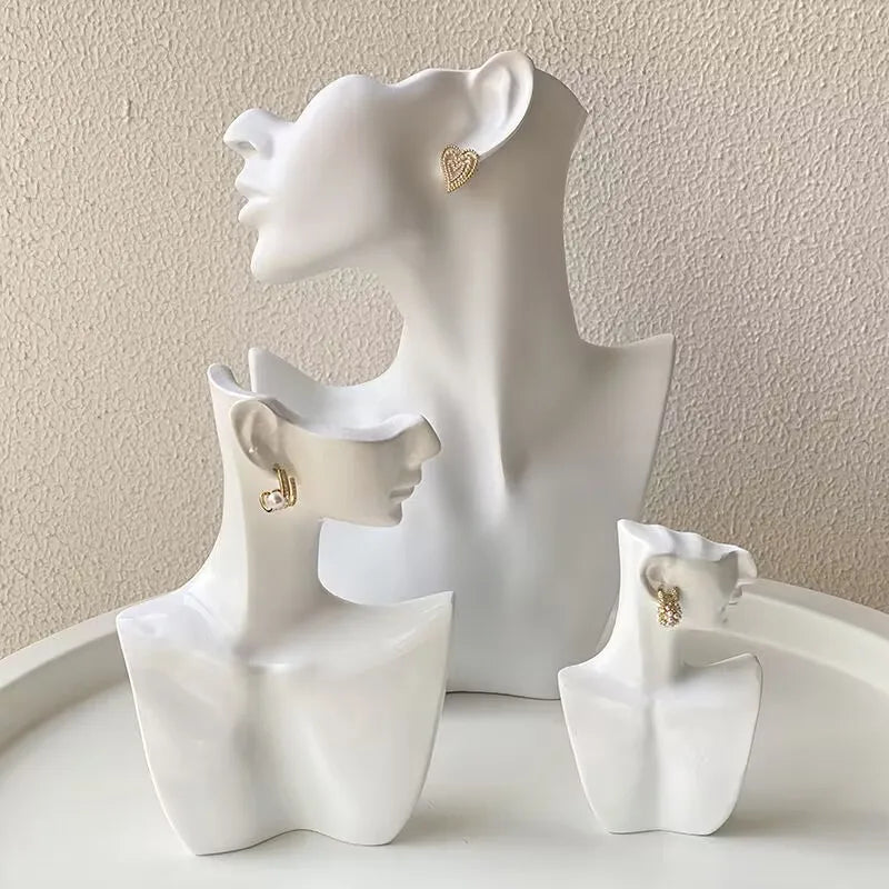 Resin Portrait Necklace Earring Jewelry Creative Accessory Display Stand Side Body Model Jewelry Props Nordic Style Spray Paint
