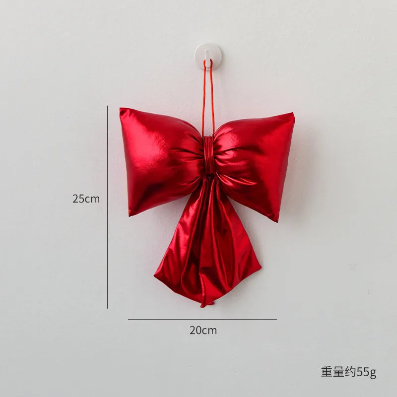Nuchi Christmas Decorative Bowknot Christmas Tree Hanging Ornament Festive Scene Arrangement European Style Simple Design