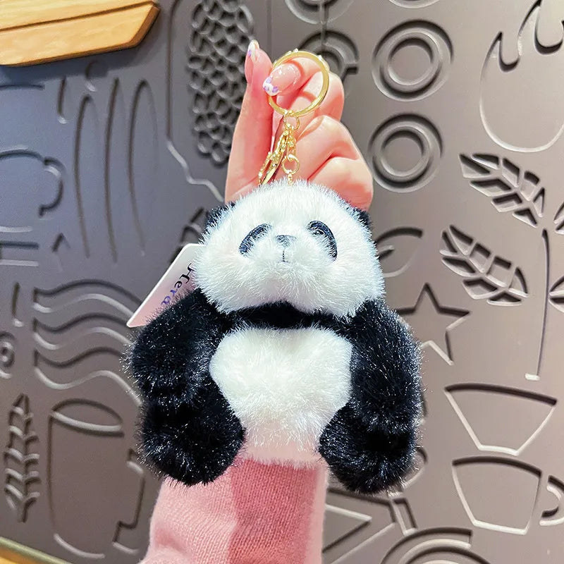 Authentic Original Plump Panda Plush Keychain Cute Cartoon Doll Couple Bag Pendant Small Gift Soft Toy For Valentine's Day
