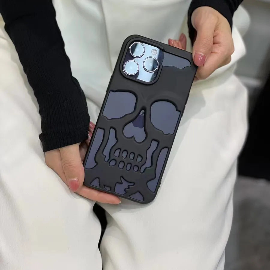 fashion skull imitation leather   phone cases