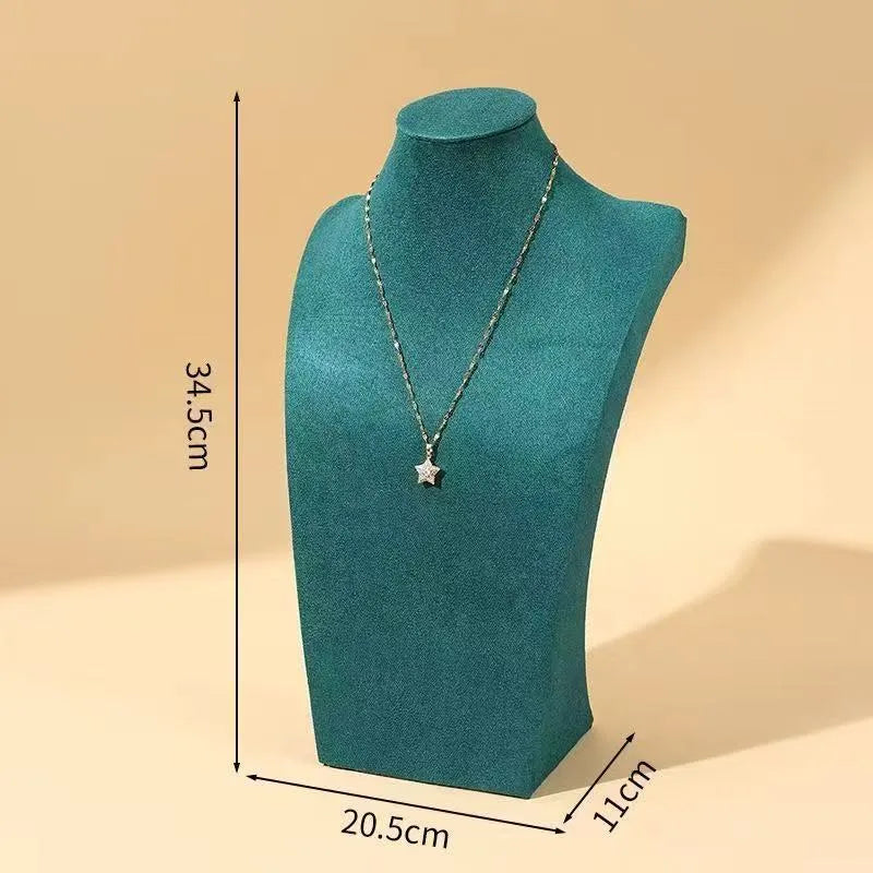 Modern Simplicity Jewelry Necklace Display Stand Counter Display Props Mannequin Pendant Holder Velvet Leather Material