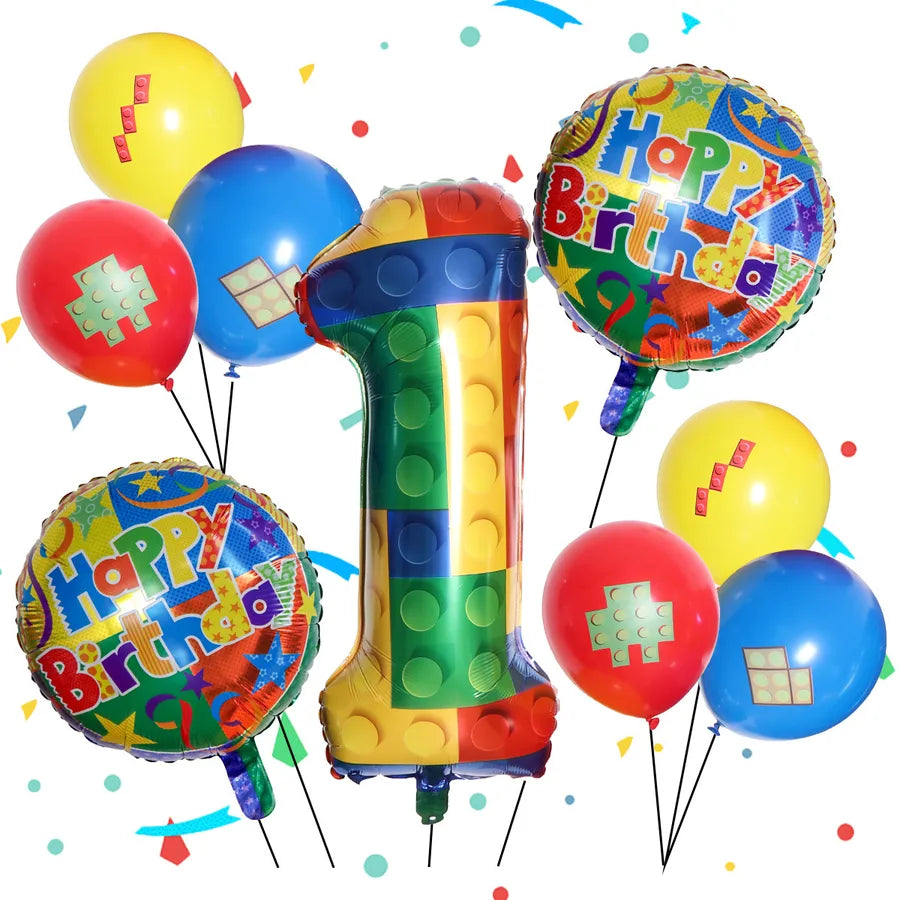9-Piece Birthday Balloon Set Aluminium Foil