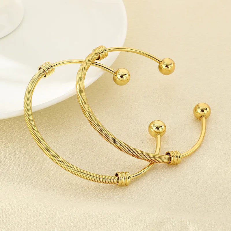 Casual Simple Style Geometric 304 Stainless Steel 18K Gold Plated Bangle In Bulk