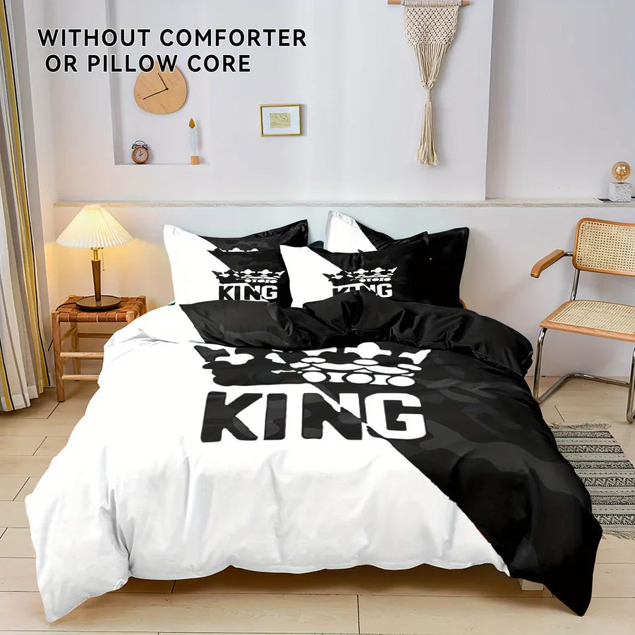 Casual Letter Color Block Crown chemical fiber Beddings Bedding
