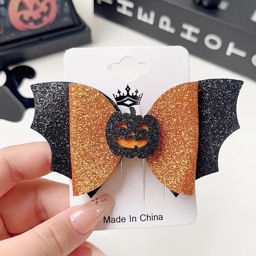 New Arrival Halloween Ornaments Creative Funny Pumpkin Ghost Bat Side Clip Top Clip Festival Atmosphere Hair Accessories