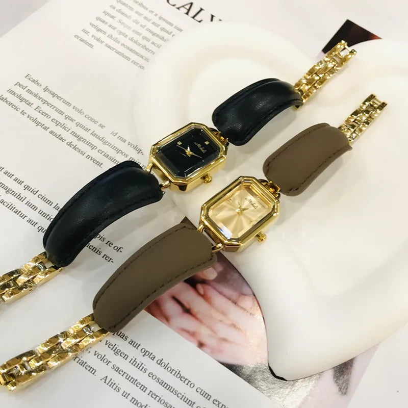 Streetwear Color Block Jewelry Buckle Quartz Watch Women's Watches