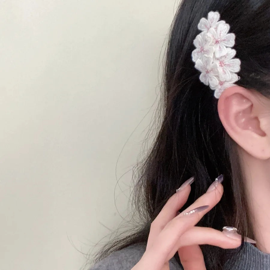 Super Fairy Artificial Flower Butterfly Flower Tassel Grip Female Sweet Style Unique and Exquisite Barrettes Ins All-Match Hair Accessories Fashion