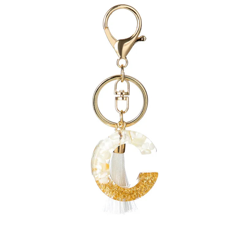 Elegant Letter Tassel Resin Unisex Unisex Keychain
