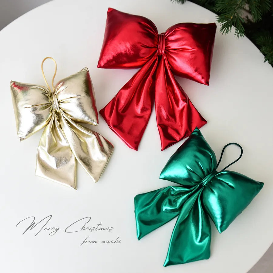 Nuchi Christmas Decorative Bowknot Christmas Tree Hanging Ornament Festive Scene Arrangement European Style Simple Design