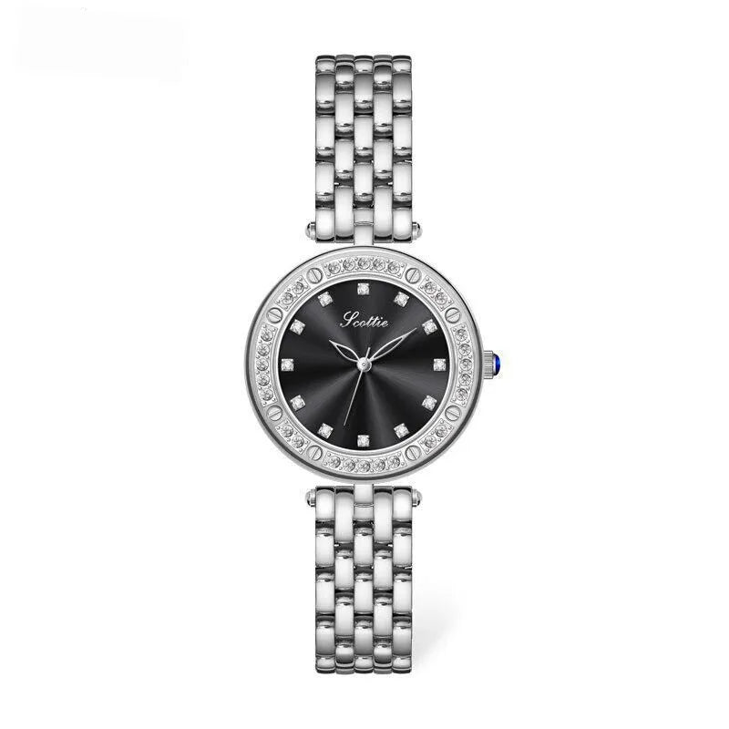 Casual Simple Style Commute Round Rectangle Butterfly Double Snap Quartz Watch