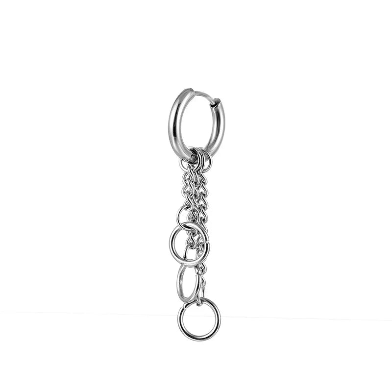 fashion cross feather stainless steel polishing drop earrings 1 piece