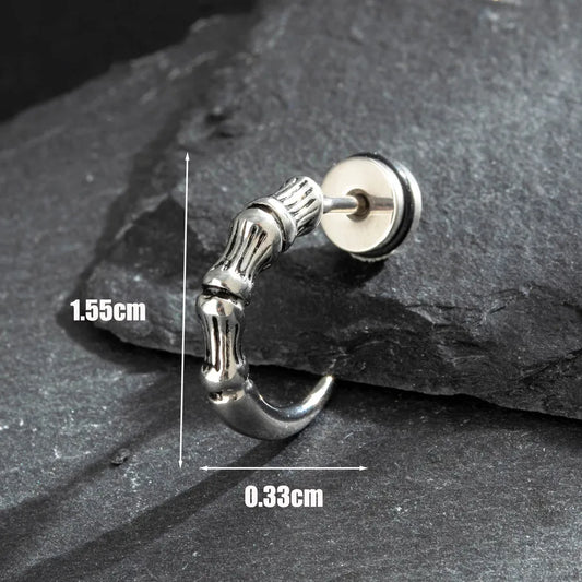 1 Piece Hip-Hop Vintage Style Simple Style Square Flower Flowers 316 Stainless Steel  Earrings
