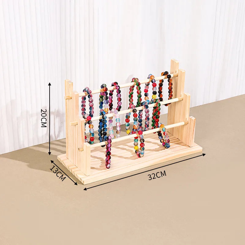 Solid Wood Bracelet Jewelry Display Stand Stall Wares Watch Accessory Storage Rack Hair Tie Headband Organizer Holder