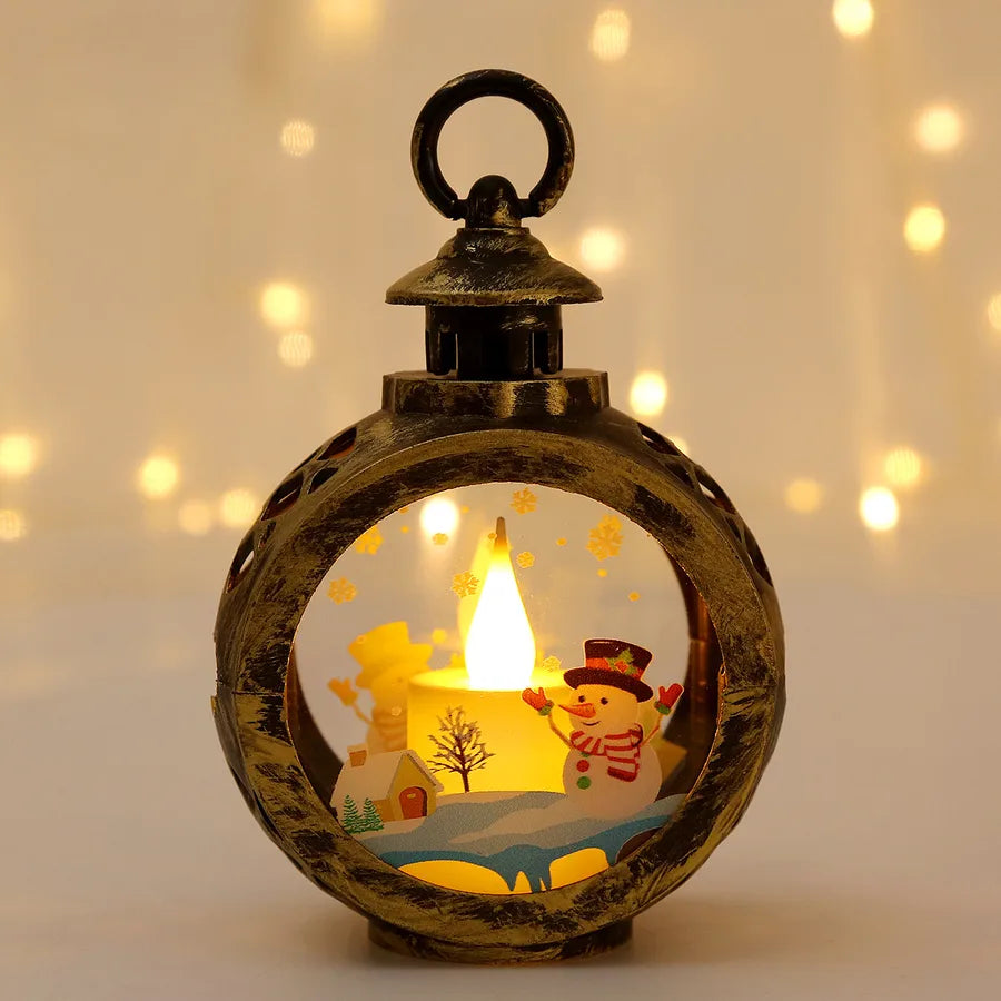 Portable Christmas Decoration Lantern Atmosphere Lighting Creative Desktop Props Gift for Quiet Night American Style