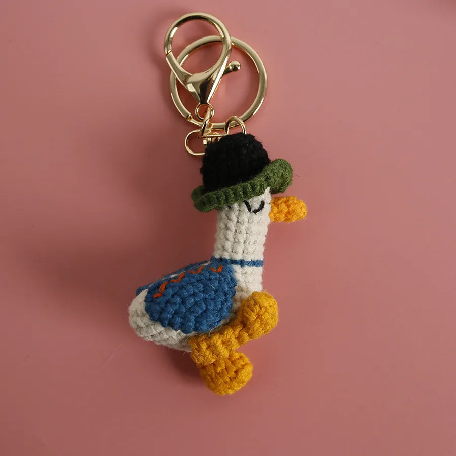 1 Piece Cute Duck yarn Unisex Bag Pendant Keychain