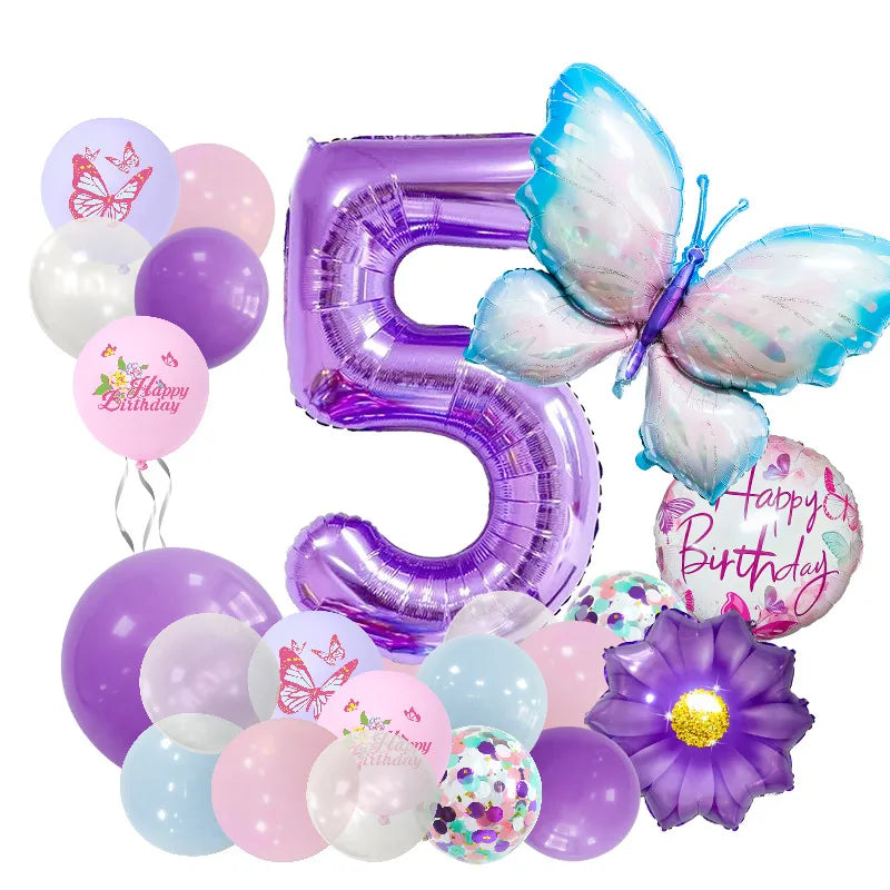 Casual Cute Letter Butterfly Aluminum Film Birthday Festival Balloons