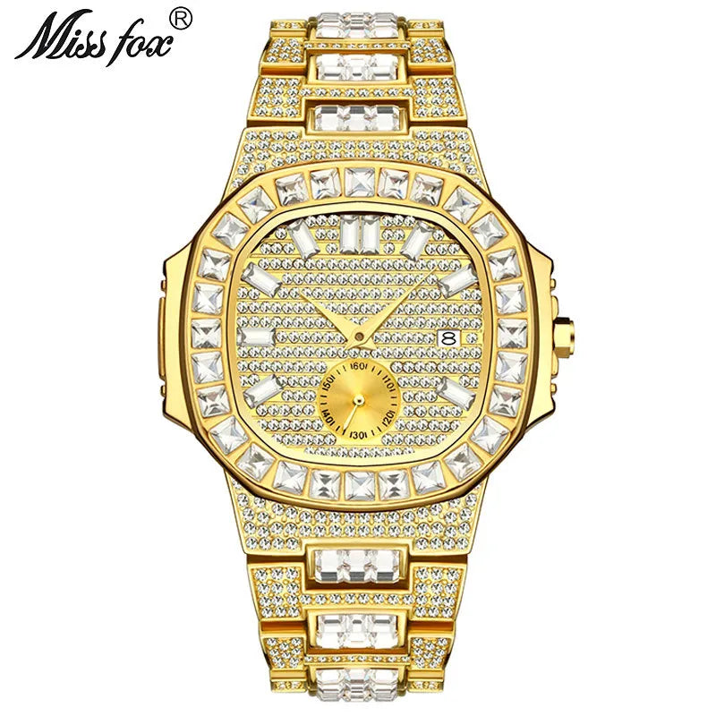 Fashion Geometric Butterfly Double Snap Quartz Men's Watches