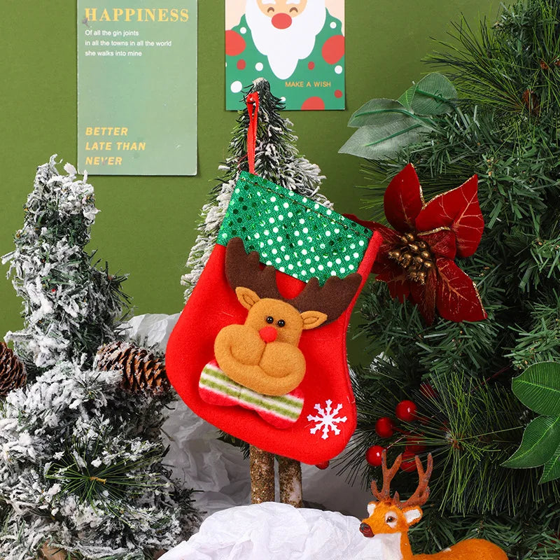 Christmas Cartoon Style Santa Claus Elk Holiday Festival Hanging Ornaments Decorative Props