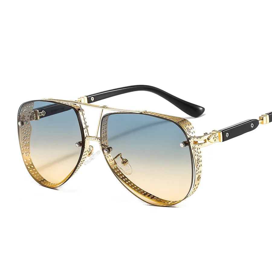 men's fashion solid color pc round frame full frame sunglasses