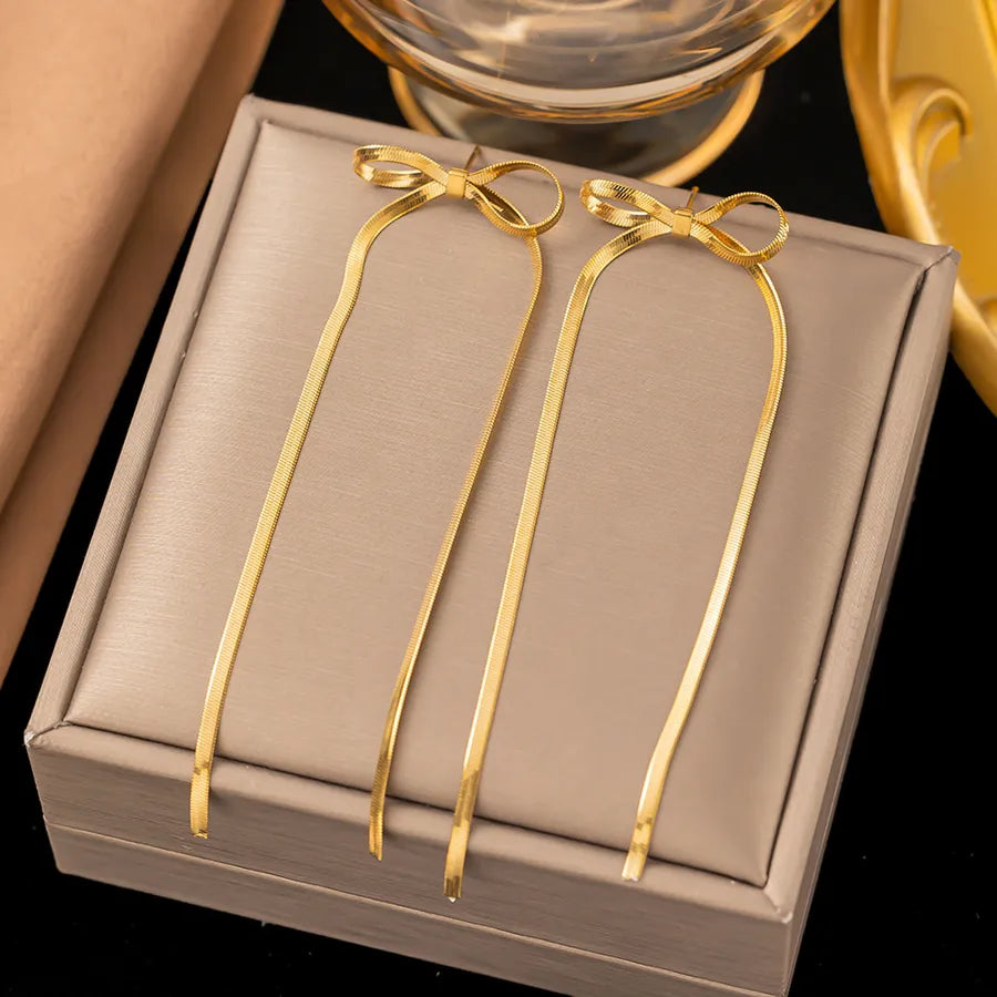 1 Pair IG Style Elegant Vintage Style Heart Shape Flower Butterfly 304 Stainless Steel Drop Earrings Ear Studs